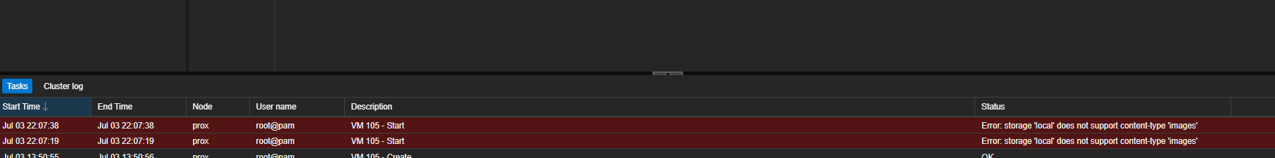19 AFTER PARROT Error when trying to start the VM